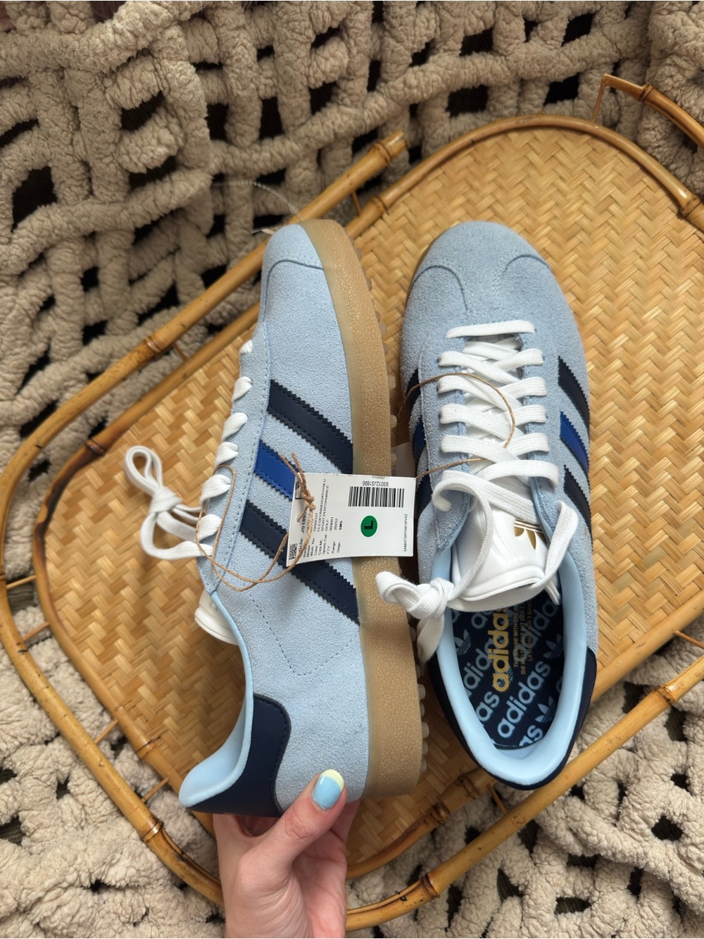 Adidas Gazelle Women’s Light Blue Suede Golf Sneakers - Picture 5 of 5